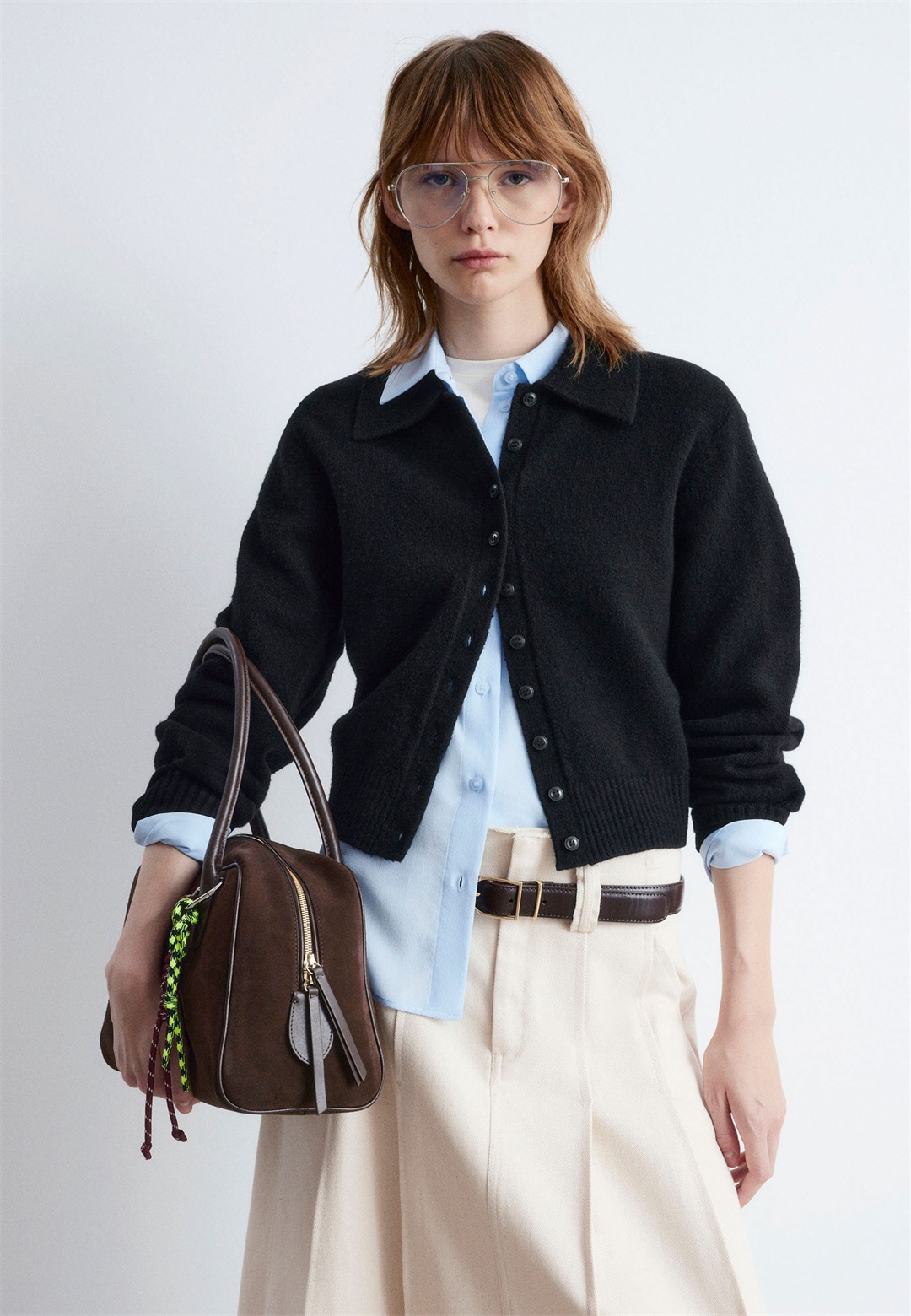 & other stories COLLAR - Strickjacke - black/schwarz & other stories COLLAR - Strickjacke - black/schwarz